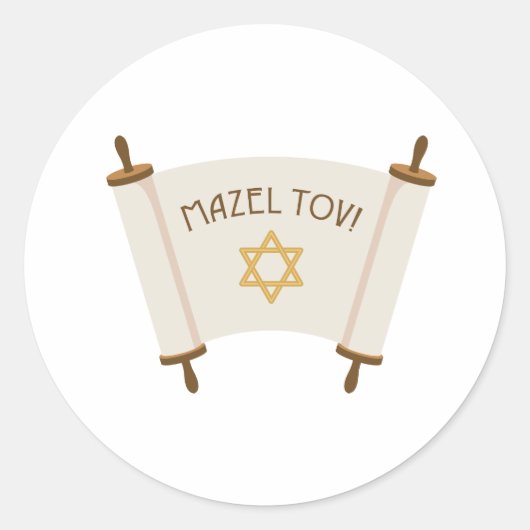 Mazel Tov Ronde Sticker (Voorkant)