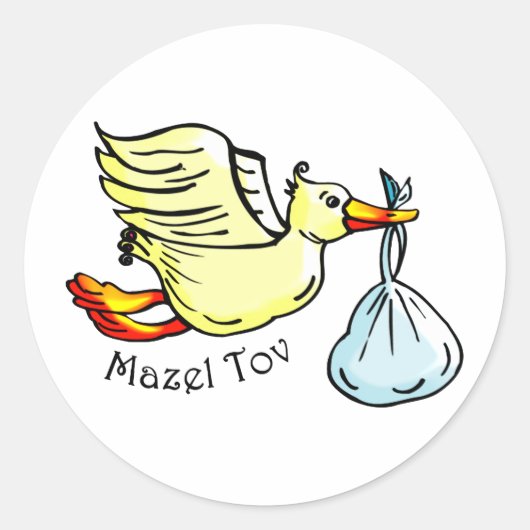 Mazel Tov Ronde Sticker (Voorkant)