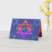 Mazel Tov Vouwbare Wenskaart Kaart (Gele Bloem)