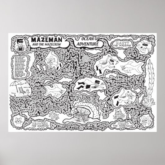 Mazeman Ocean Adventure Poster (Voorkant)