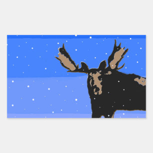 Mazen in de winter - Oorspronkelijke natuurkunst Rechthoekige Sticker
