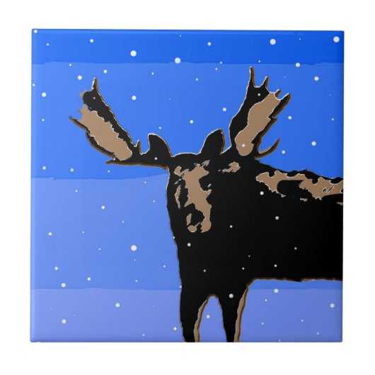Mazen in de winter - Oorspronkelijke natuurkunst Tegeltje (Voorkant)