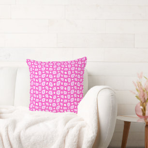 Mazipoodles Abstract Teardrops Fuchsia Roze Wit Kussen