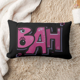 Mazipoodles Bah Humbug Love Lavendel Magenta Zwart Kussen