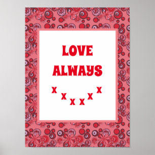 Mazipoodles Bloemen Bubbels Liefde Kiss Rood 2 Poster