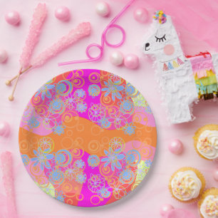 Mazipoodles Bloemenbellen Multi Roze Sinaasappel B Papieren Bordje