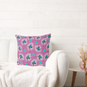 Mazipoodles Bold Daisies - Dusty Pink Turquoise Kussen