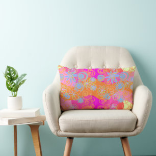 Mazipoodles Floral Bubbles Multi Roze Sinaasappel Kussen