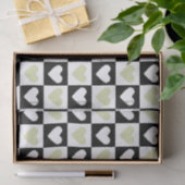 Mazipoodles Harten Abstractie Olijfgroen Mini Tissuepapier (Geschenk)