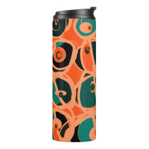 MAZIPOODLES Ik zie oog Oranje Turquoise Zwart Thermosbeker