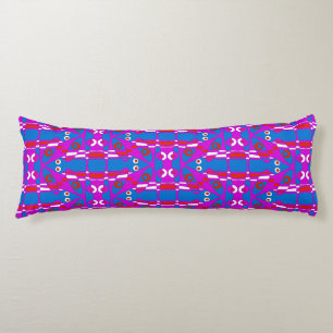Mazipoodles Leapfrog - Blauw Magenta Rood Wit Lichaamskussen