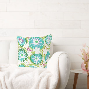 Mazipoodles Love Flowers - Groen Blauwgroen Paarse Kussen