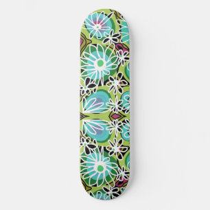 Mazipoodles Love Flowers - Groen Blauwgroen Paarse Skateboard