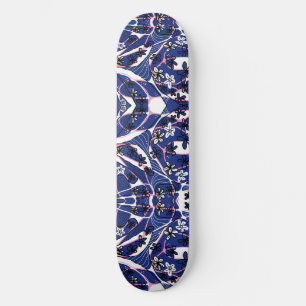 Mazipoodles Maximalist Floral Neuro Art Blauw Roze Skateboard