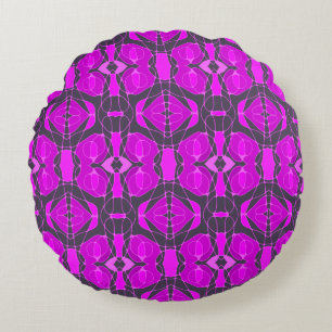 Mazipoodles Neuro Art - Stoffige magenta aubergine Rond Kussen