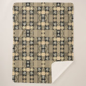 Mazipoodles Patchwork Quilt 2 Sepia Sherpa Deken (Voorkant)