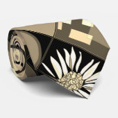 Mazipoodles Patchwork Quilt 2 Sepia Stropdas (Opgerold)