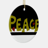 MAZIPOODLES Peace Olive Green  Keramisch Ornament (Rechts)