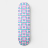 Mazipoodles Polka Dot Donuts - Blauw Roze Wit Skateboard (Voorkant)