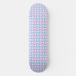 Mazipoodles Polka Dot Donuts - Blauw Roze Wit Skateboard