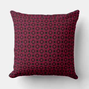 Mazipoodles Polka Dot Donuts - Red Cherry Zwart Kussen