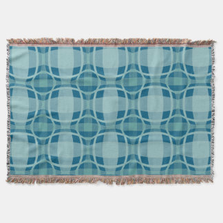 Mazipoodles Square Circle Plaid Baby Blue Deken