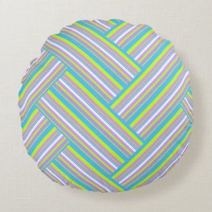 MAZIPOODLES Strepen Spaghetti 54 Herringbone Rond Kussen