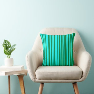MAZIPOODLES Strepen Spaghetti Turquoise en Groen Kussen
