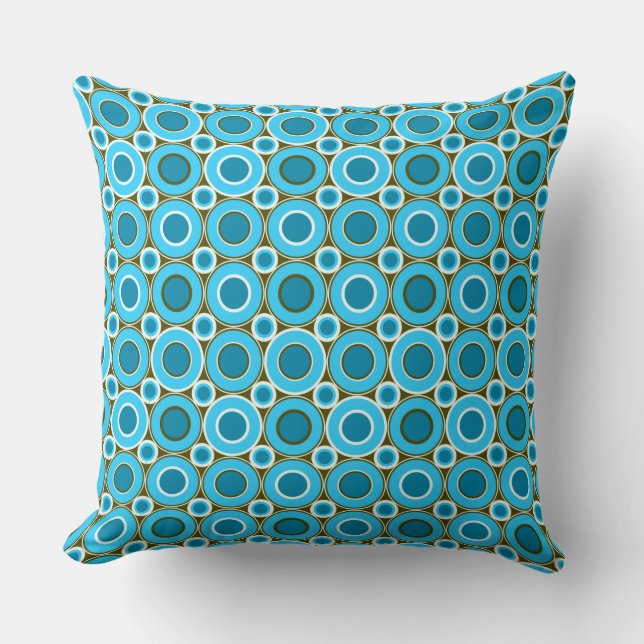 Mazipoodles Turquoise zeewier Donuts Kussen (Voorkant)