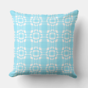 Mazipoodles vierkante cirkel geruite baby blauw kussen