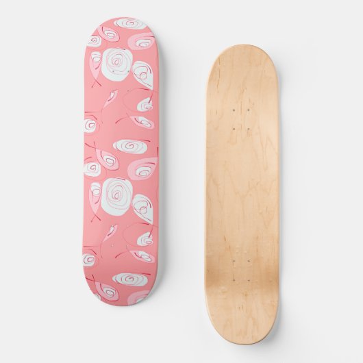 Mazipoodles Vis Rozen Blush Roze Wit Skateboard (Voorkant)