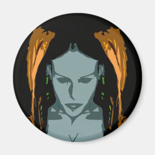 MB Cyber Chick Vector Art Magnet Magneet