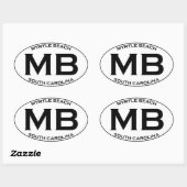 MB - Myrtle Beach, Zuid-Carolina Ovale Sticker (Vel)