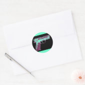 MB Roze Pistool Stickers (Envelop)