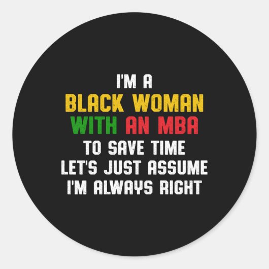 Mba-Afstuderen voor zakelijke studenten Ronde Sticker (Voorkant)