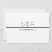 MBA Diplôme d'Argent Partie Invitation (Dos)