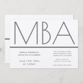 MBA Diplôme d'Argent Partie Invitation (Devant / Derrière)