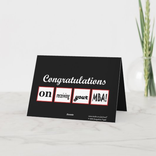 MBA-graad - AANGEPASTE NAAM - Gefeliciteerd Kaart (Achterkant)