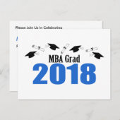 MBA Grad 2018 Invitation de carte postale (Casquet (Devant / Derrière)