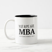 MBA Master of Business Administration Afstuderen Tweekleurige Koffiemok (Links)
