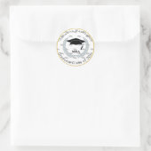 MBA Masters Afstuderen Petten Patroon Gouden Rand Ronde Sticker (Tas)