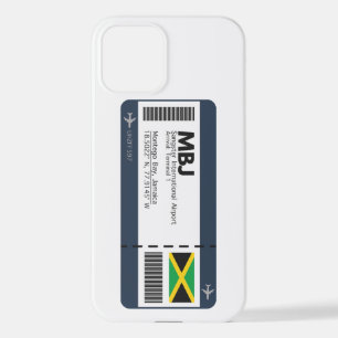 MBJ Jamaica Boarding Pass - Airport Ticket iPhone 12 Hoesje