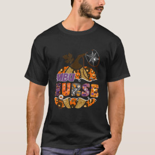 MBU Nurse Stethoscope Leopard Halloween Pumpkin Co T-shirt