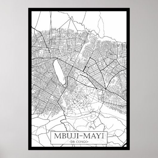 Mbuji-Mayi Democratic Republic of the Congo Map Poster (Voorkant)