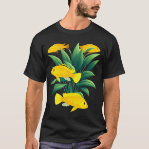 Mbuna Cichliden Vis Gele Lab Afrikaanse Cichlide V T-shirt