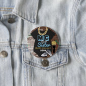 MC Big Sister Hip Hop Boy Shower Pinback Button (In situ)