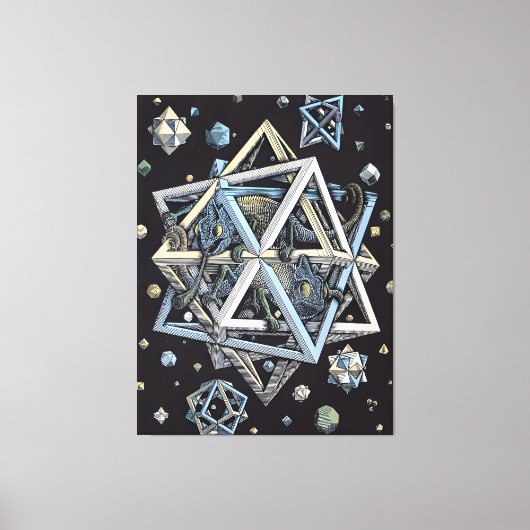 MC Escher art style Canvas Afdruk (Voorkant)