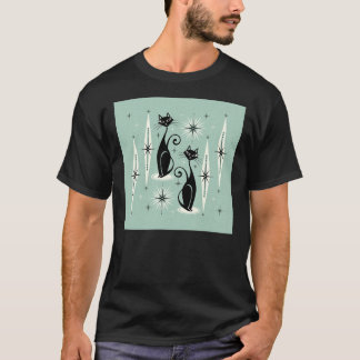 MC Meow Retro Atomic Cats op Mint Photogra T-shirt
