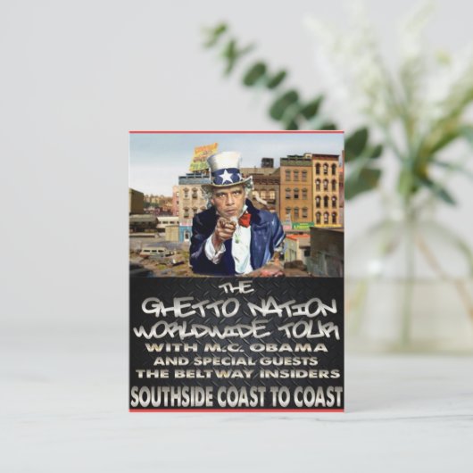MC Obama's Briefkaart voor getto-natie (Staand voorkant)