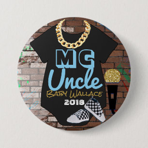 MC oom Cute Hip Hop Boy Shower Pinback Button
